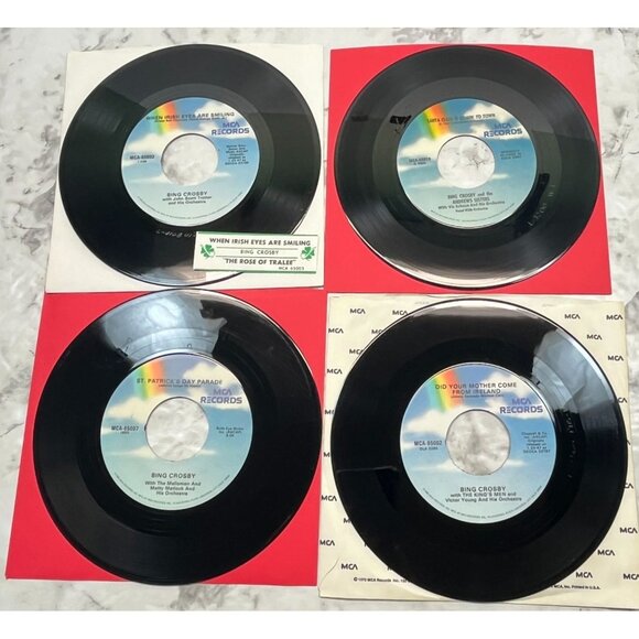 Bing Crosby 45 Record Lot of 4 Holiday Music Christmas St Patricks Day - Picture 4 of 4